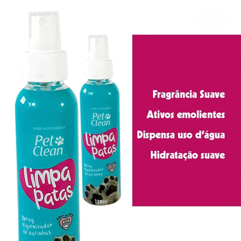 Kit Pet Clean - Banho a Seco, Limpa Patas, Orelhas, Lágrima e Hidratantes de patas