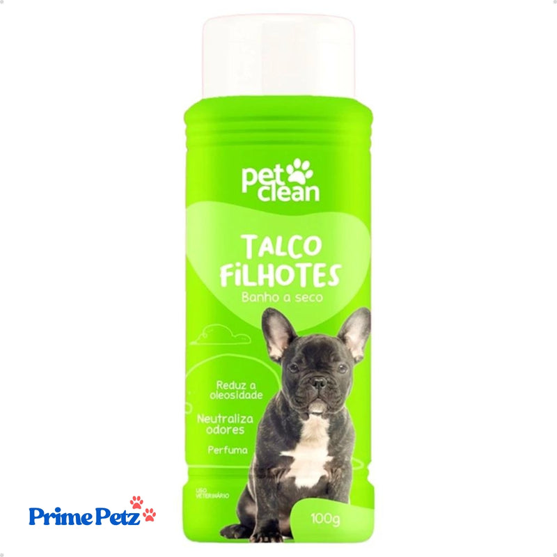 Talco para Cachorro e Gato - Banho a Seco Pet Clean