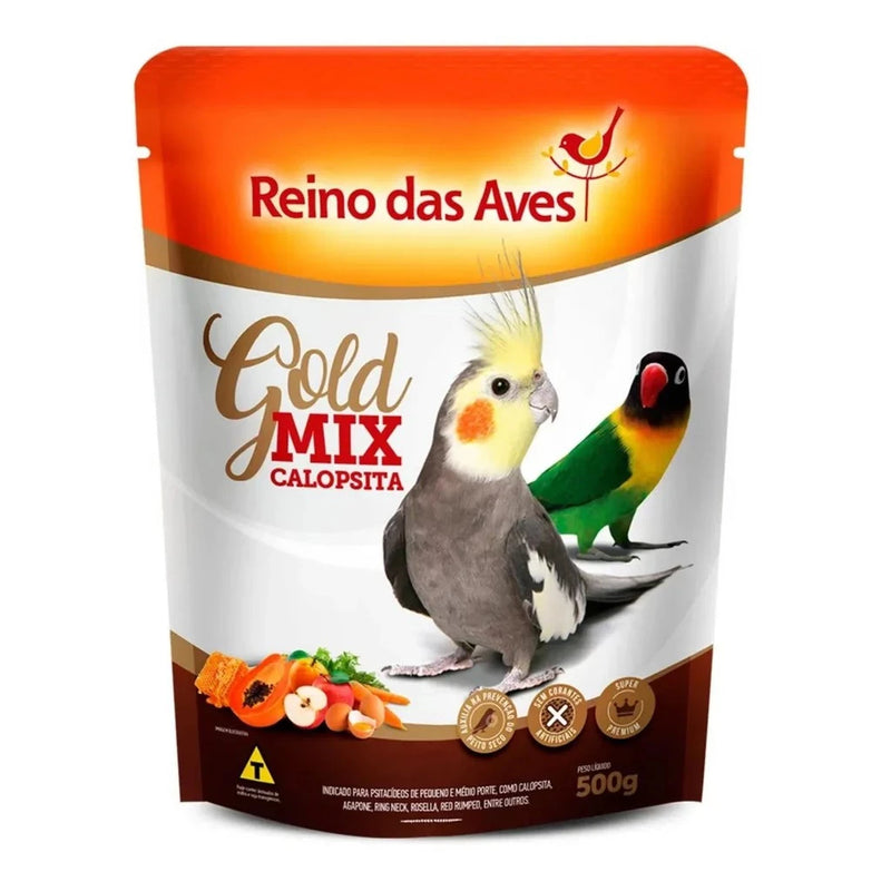 Mistura de sementes calopsita Gold Mix 500g - Reino das Aves