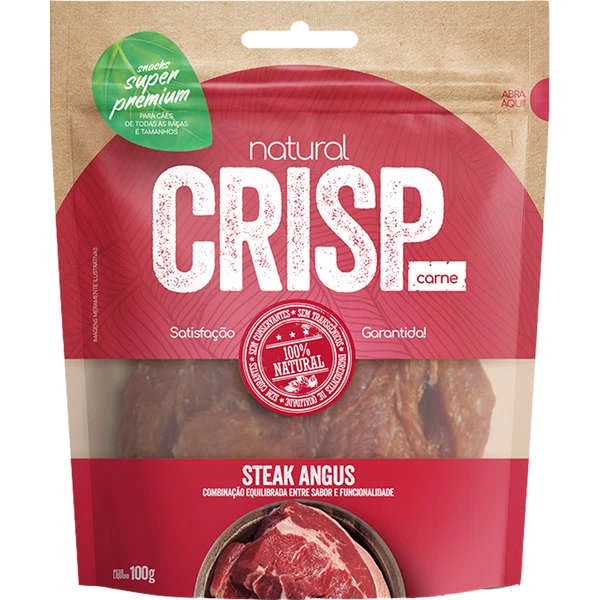 Petisco Natural Crisp Steak Angus 100g para cães carne