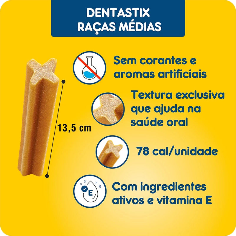 Petisco Pedigree Dentastix cães adultos raças médias 7 unidades 180g