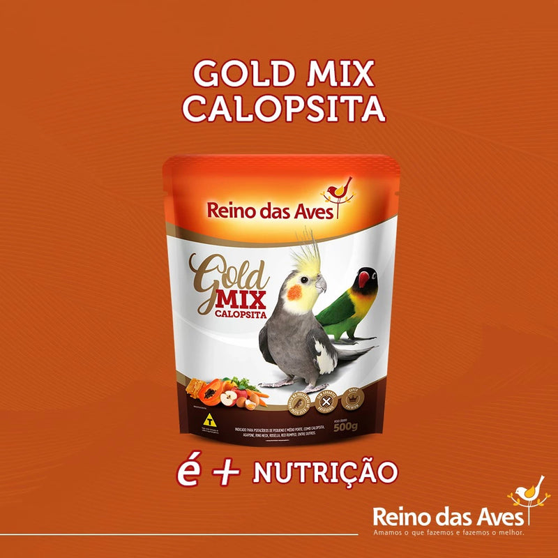 Mistura de sementes calopsita Gold Mix 500g - Reino das Aves